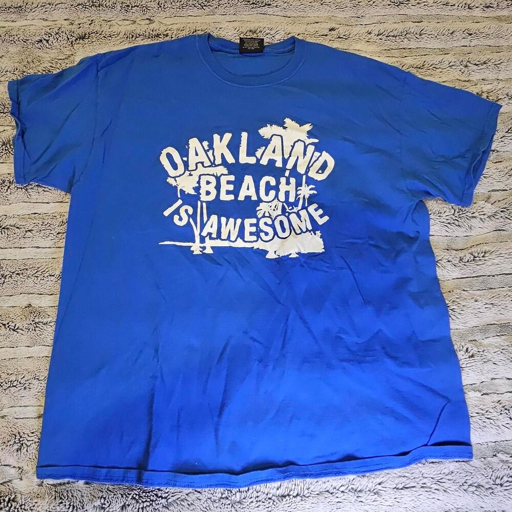 Mv-sport Men's White and Blue T-shirt